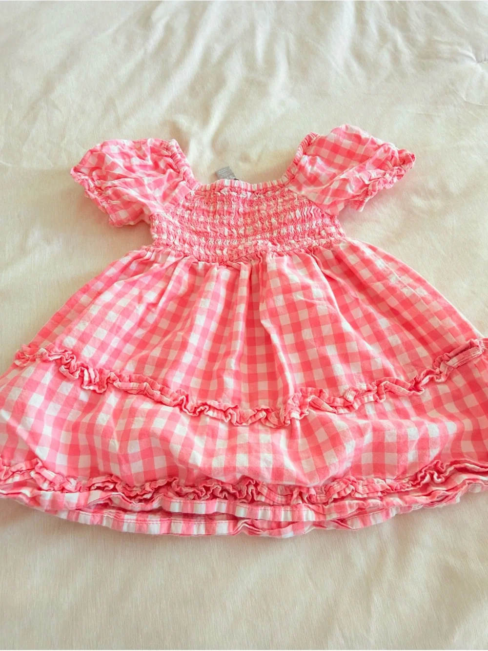 The Children's Place Pink Gingham Ruffle Summer Dress